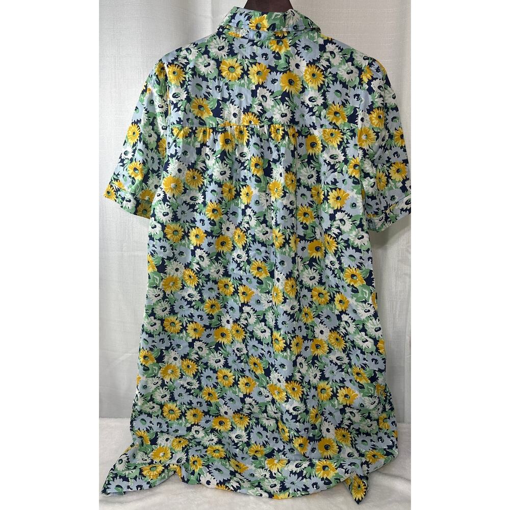 Vintage 80's National Pearl Snap Button Front Floral Robe/House Coat Size Medium - Picture 4 of 4